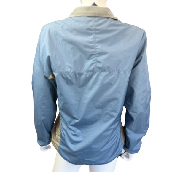 Patagonia Womens Full Zip Windbreaker Jacket Blue/Beige Small Lightweight - Picture 2 of 7
